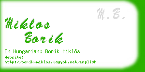 miklos borik business card