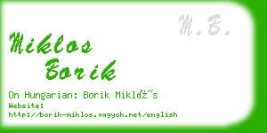 miklos borik business card